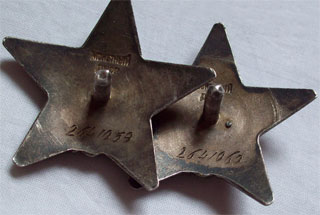Two Red Stars with consecutive numbers